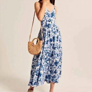 NWT Strappy Plunge Corset Maxi Dress (M)